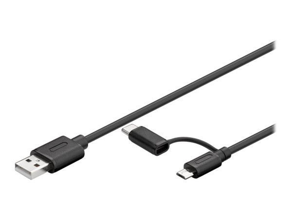 Goobay goobay USB-C/Micro-B 2.0/USB A bk 1,0m | 71892