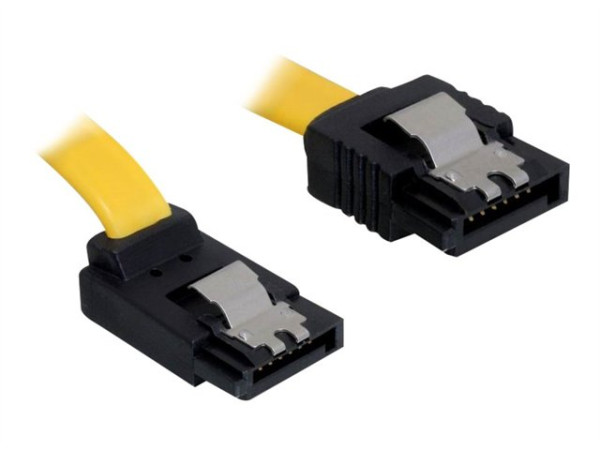 Speichermedien DeLOCK SATA 30cm oben/gerade Metall gelb