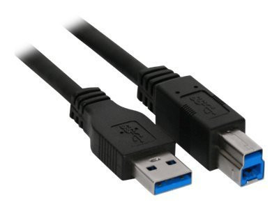 InLine® USB 3.0 Kabel, A an B, schwarz, 2m