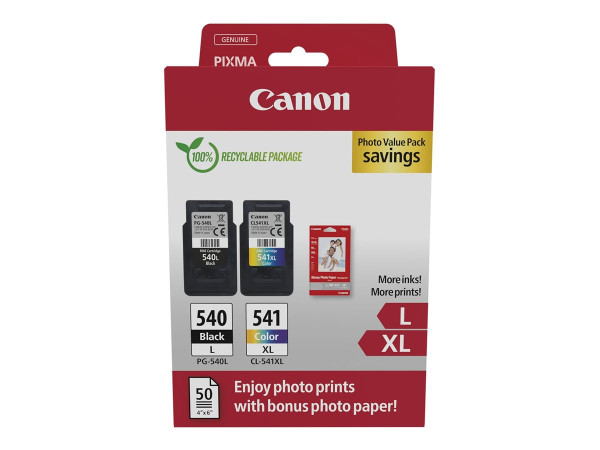 Canon Tinte Photo Value Pack PG-540L/CL-541XL (inkl. 50