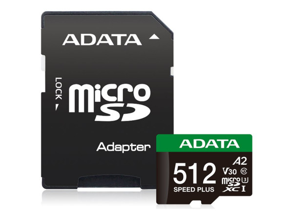 ADATA SPEED PLUS microSDXC 512 GB (UHS-I U3, Class 10, V30,
