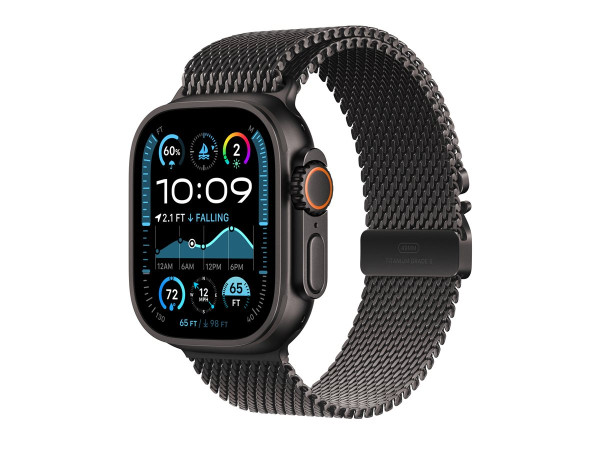 Apple Watch Ultra 2 (schwarz, 49 mm, Milanaise Armband