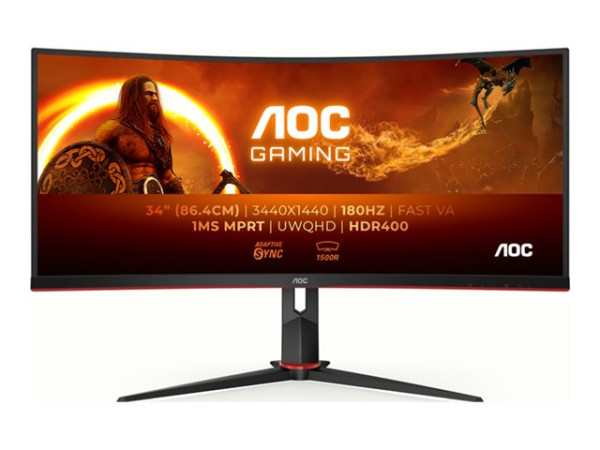 AOC CU34G2XP/BK (86.4 cm (34 Zoll), schwarz/rot, WQHD, VA,