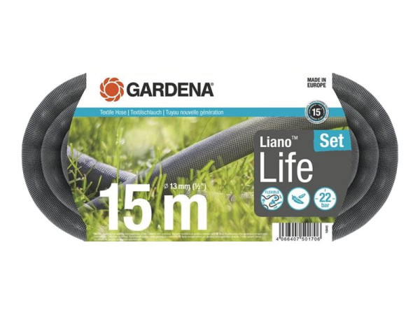 Gardena Gard Textils. Liano Life 1/2", 15 m Set 18445-20