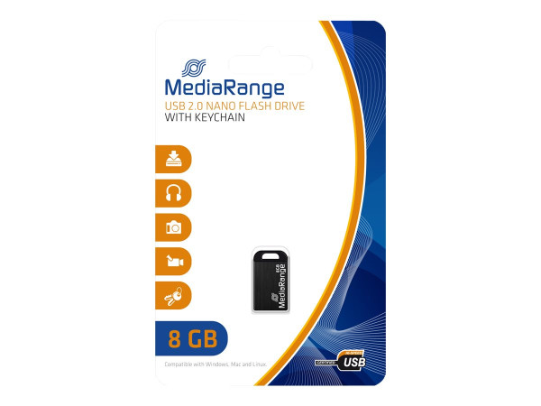 MediaRange Mediarange USB Nano 8GB bk U2 MR920