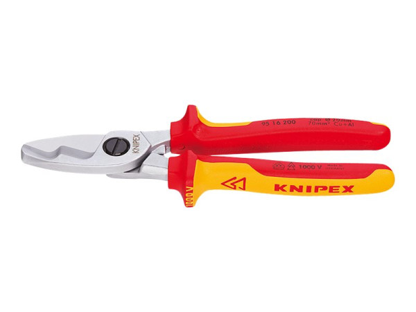 Knipex Knip Kabelschere 9516200 für Cu- und Al-Kabel,