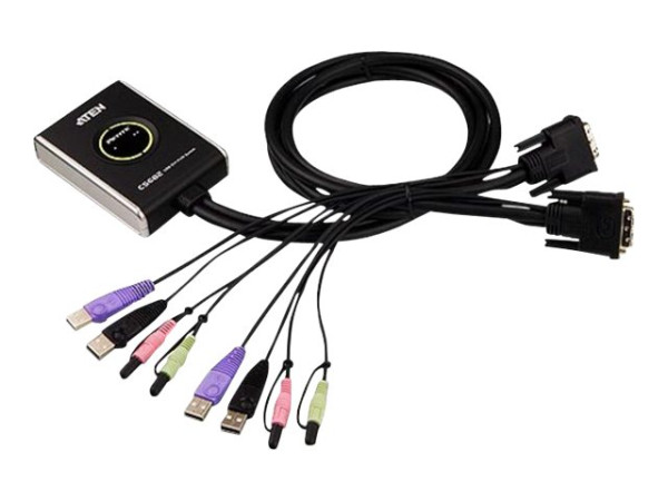 Umschalter ATEN KVM-Switch USB DVI AUDIO Black HDCP