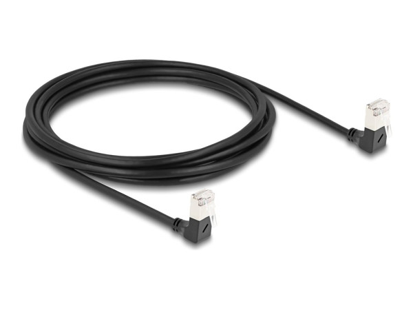 DeLOCK Patchkabel RJ-45 Cat.6a S/FTP, Slim 90ø gewinkelt