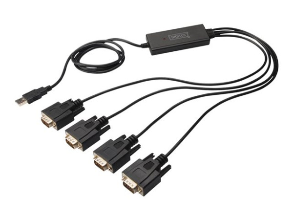 Digitus Adapter USB2 -> 4x Seriell RS232 schwarz,