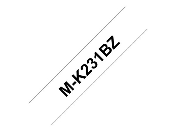 Brother M K231BZ Druckerband Schwarz auf Weiß 1,2cm x 8m