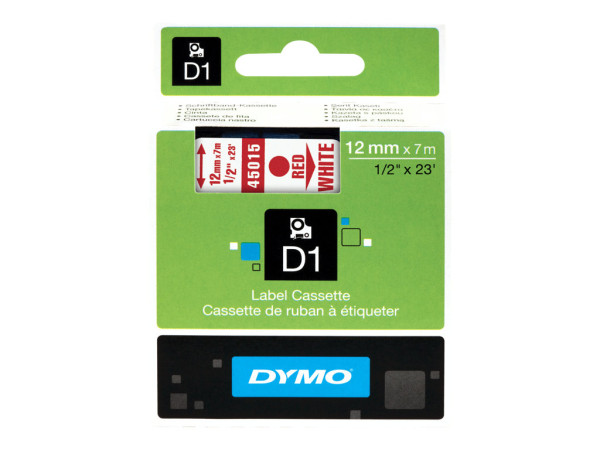 Dymo D1-Schriftband S0720550 Schriftband Rot Länge: 7