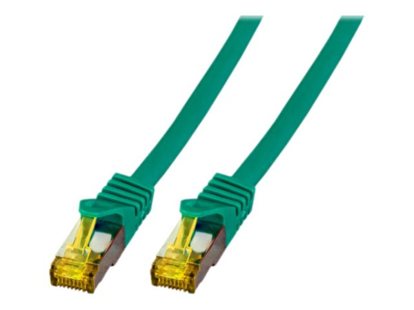 RJ45 Patchkabel S/FTP,Cat.6A,LSZH,Cat.7 Rohk.,0,25m,grün