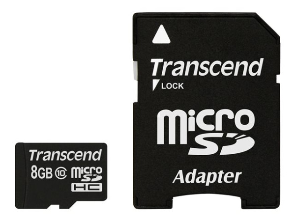 8 GB MicroSDHC SDHC Card TRANSCEND Class 10 (TS8GUSDHC10) re