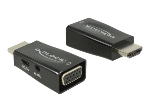 DeLOCK HDMI-A St > VGA Bu mit Audio schwarz 1x HDMI
