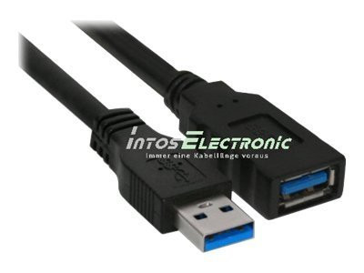 InLine® USB 3.0 Kabel, A Stecker / Buchse, schwarz, 2,5m