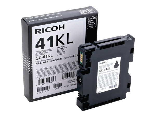 Ricoh Gel schwarz GC-41KL, Tinte Tinte Schwarz 600 Blatt