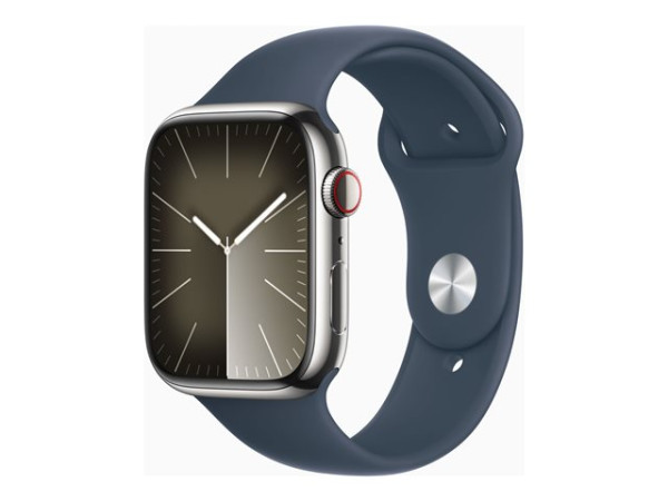Apple Watch Series 9 (silber/blau, Edelstahl, 45 mm,