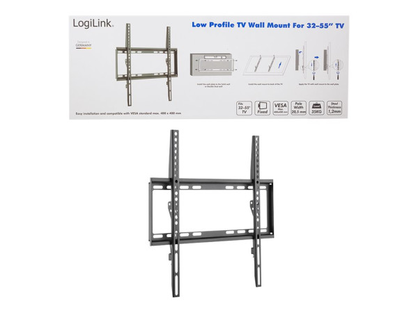 LogiLink TV-Wandhalterung 32-55",max. 35kg, feststehend