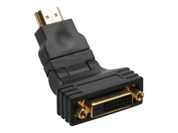 Inline HDMI-DVI Adapter, 19pol St auf 24+1 Bu, mit 180Âø