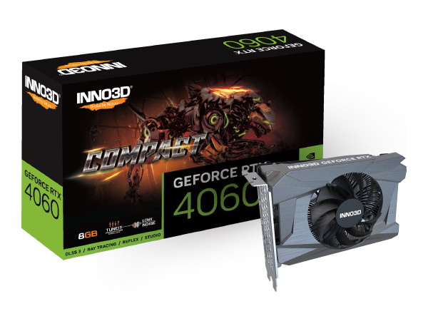 Inno3D GeForce RTX 4060 COMPACT (DLSS 3, 3x DisplayPort, 1x