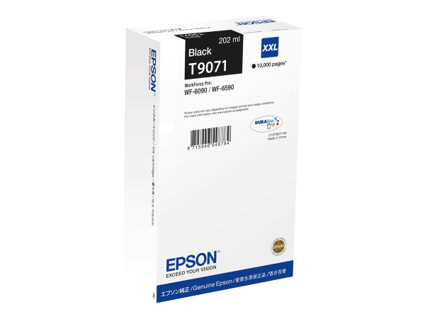 Epson T9071 schwarz - Tintenpatrone Original - 202 ml