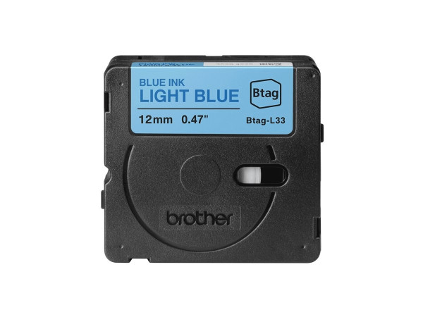 Brother Schriftband Btag-L33 (12mm, blau auf hellblau,