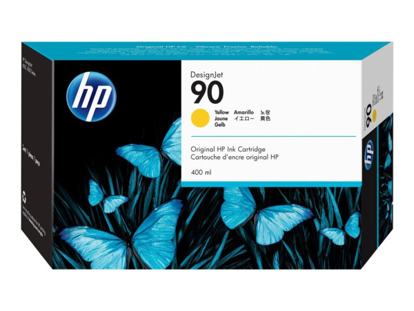 HP C5065A|90 Tintenpatrone gelb, Inhalt 400 ml für