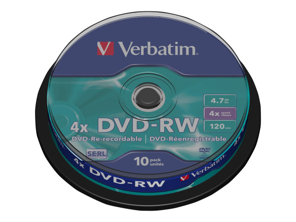 DVD-RW Verbatim 4,7GB 10pcs Spin.SR 4x