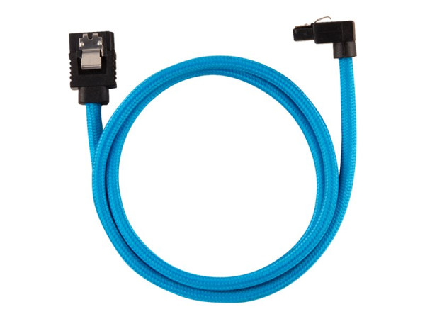 Corsair Premium Sleeved Sata Kabel 2er 60cm blau gewinkelt