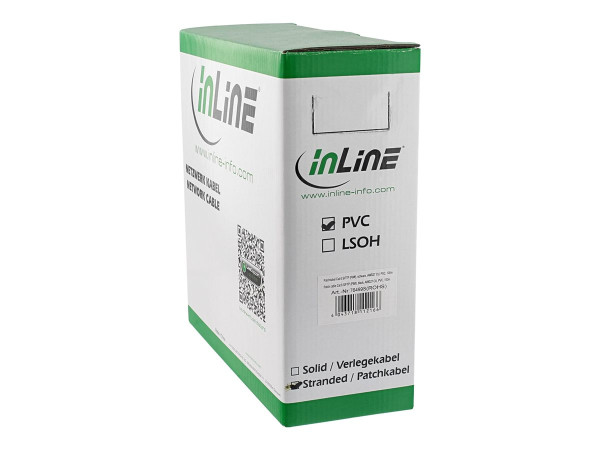 InLine® Patchkabel Cat.6 S/FTP (PiMf), schwarz, AWG27, PVC,