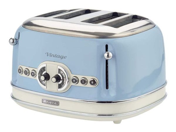 Ariete Vintage 4-Schlitz-Toaster 156 (hellblau, 1.600 Watt,
