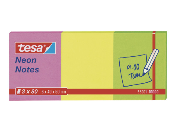 TESA tesa Neon Notes 3 x 80 Blatt | pink/gelb/grÃ¼n 240