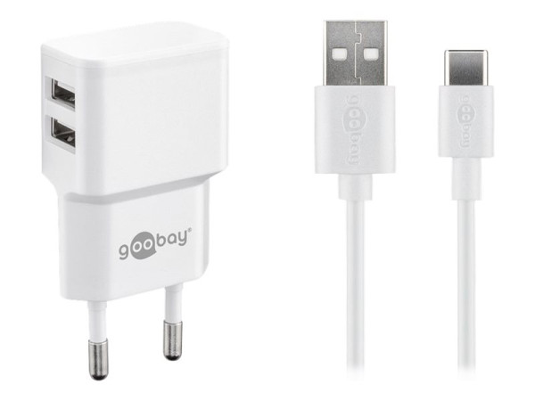 Goobay goobay USB-C Dual Ladeset 2,4A wh weiß 2 2x