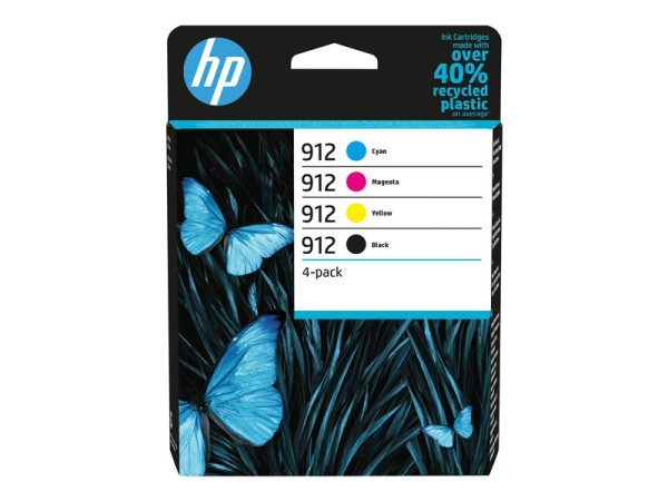 HP 912 Combo Pack - 4er-Pack - Schwarz, Gelb, Cyan, Magenta