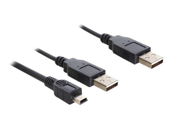 USB Kabel Delock 2x A -> mini B St/St 0.30m sw