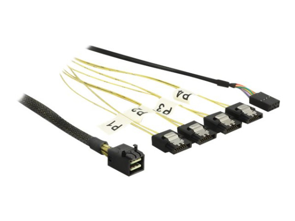 DeLOCK Kabel 4x SATA -> SFF-8643 SB 1m schwarz, 1