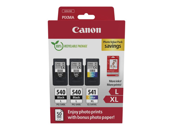 Canon Tinte Photo Value Pack 2x PG-540CL-541XL (inkl. 50