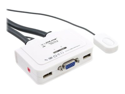 Umschalter Inline KVM Switch, 2-fach, VGA, USB, mit Kabeln