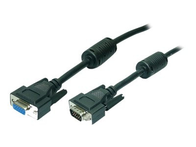 LogiLink VGA Cable ST/BU black 2x Ferrit Core 1,80M