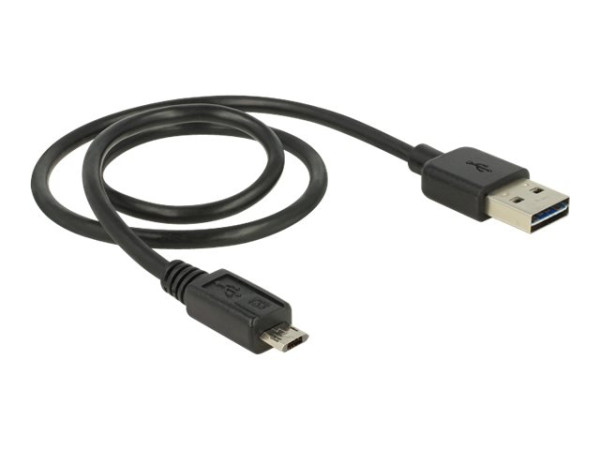 Kabel USB A St zu Micro-B St Delock 0,5m schwarz