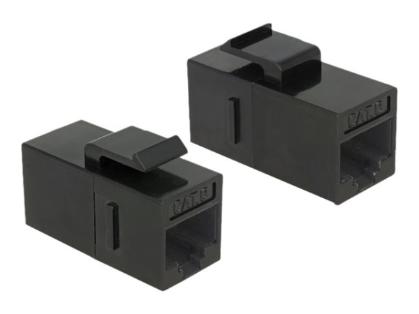 DeLOCK Keystone RJ45 Bu/Bu Cat.6 bk schwarz