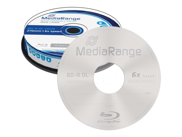BD-R 50GB Mediarange 6x 10er Spindel