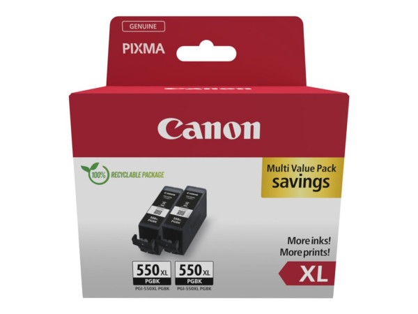 Canon Tinte Doppelpack pigment-schwarz PGI-550XLPGBK