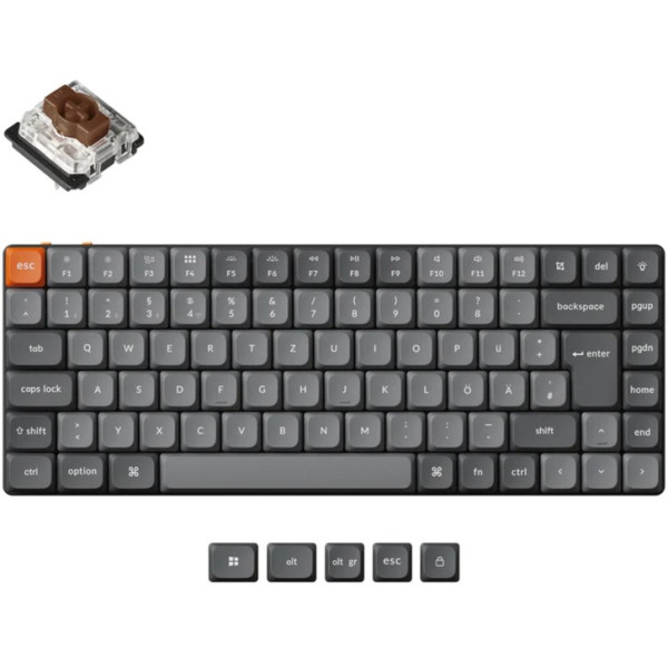 Keychron K3 Max (grau/orange, DE-Layout, Gateron Low