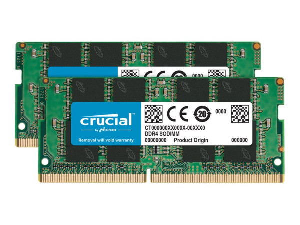 Crucial DDR4 Kit 64 GB: 2 x 32 GB - SO DIMM 260-PIN 3200 MHz