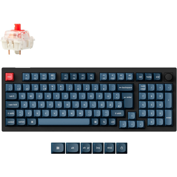 Keychron V5 Max (schwarz/blaugrau, DE-Layout, Gateron