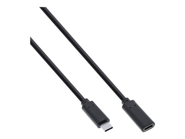 InLine USB 3.2 Kabel, USB Typ-C Verlängerung, schwarz, 0,5m