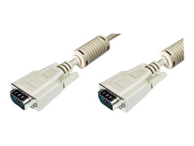 VGA-Kabel DIGITUS D-Sub15 -> D-Sub15 St/St 10,00m beige