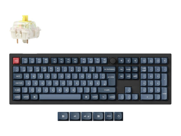 Keychron V6 Max (schwarz/blaugrau, DE-Layout, Gateron