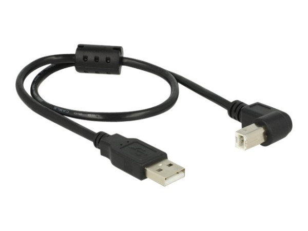 DeLOCK USB2.0 St.A->St.B gewink.0,5m bk schwarz,